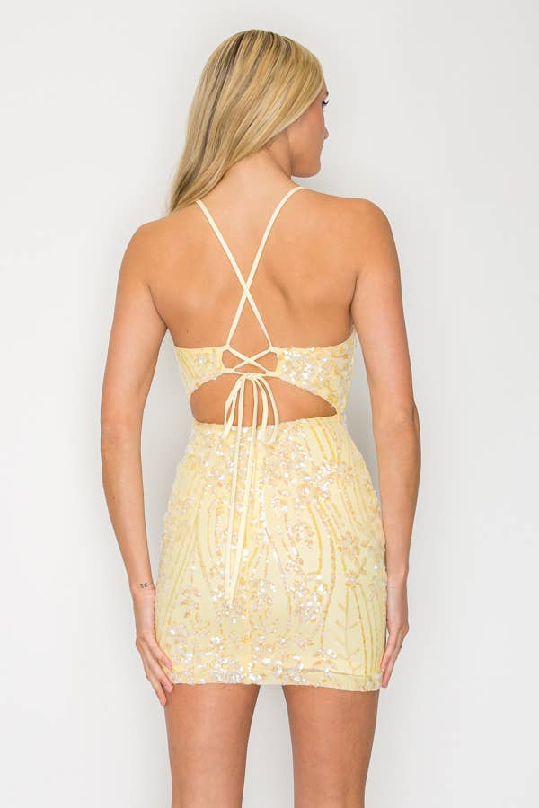 SEQUIN CORSET BODYCON MINI