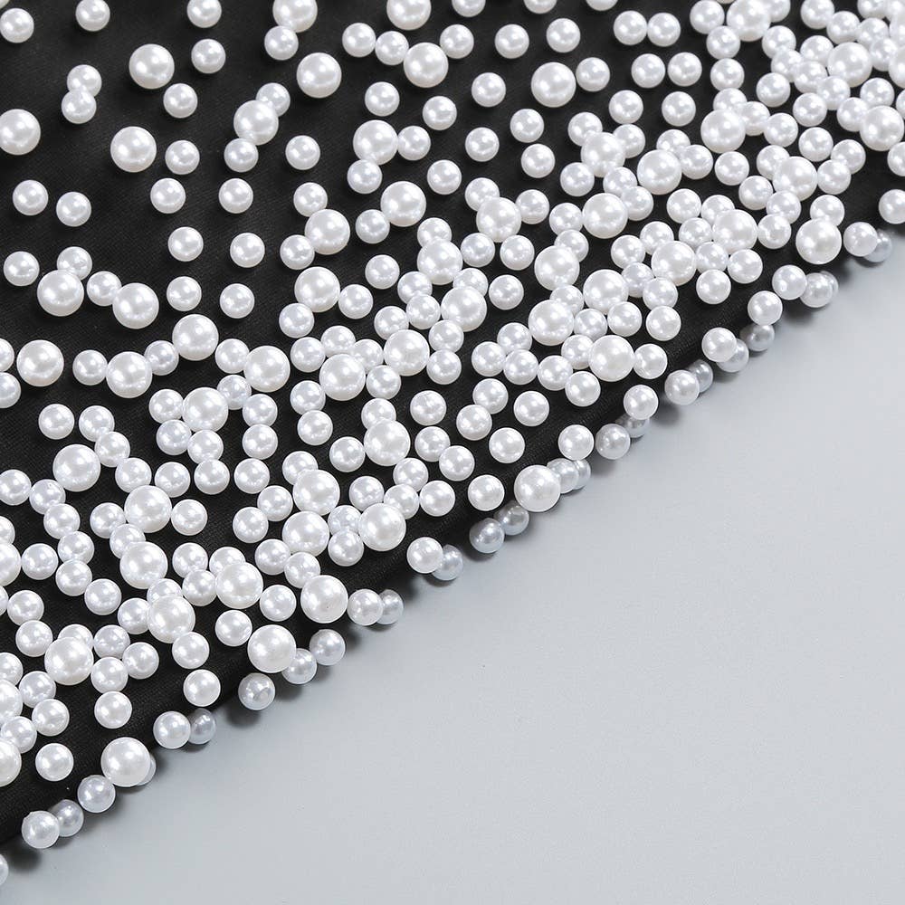 Glamorous Handmade Beaded Tube Top Slim Maxi Dress