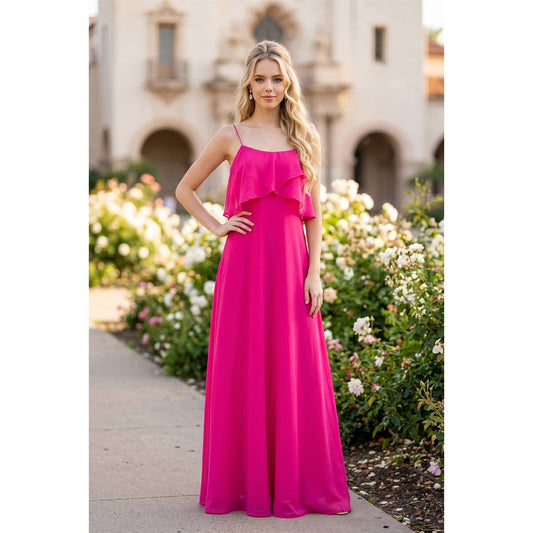 RUFFLED BODICE FORMAL DRESS