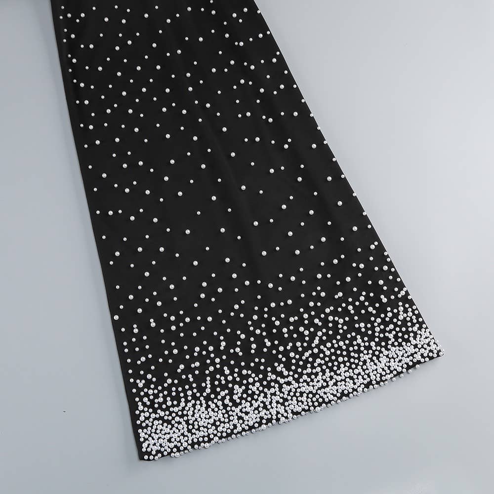 Glamorous Handmade Beaded Tube Top Slim Maxi Dress