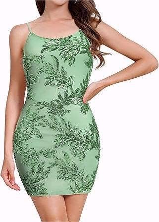 Sexy slip backless mini sequin party dress