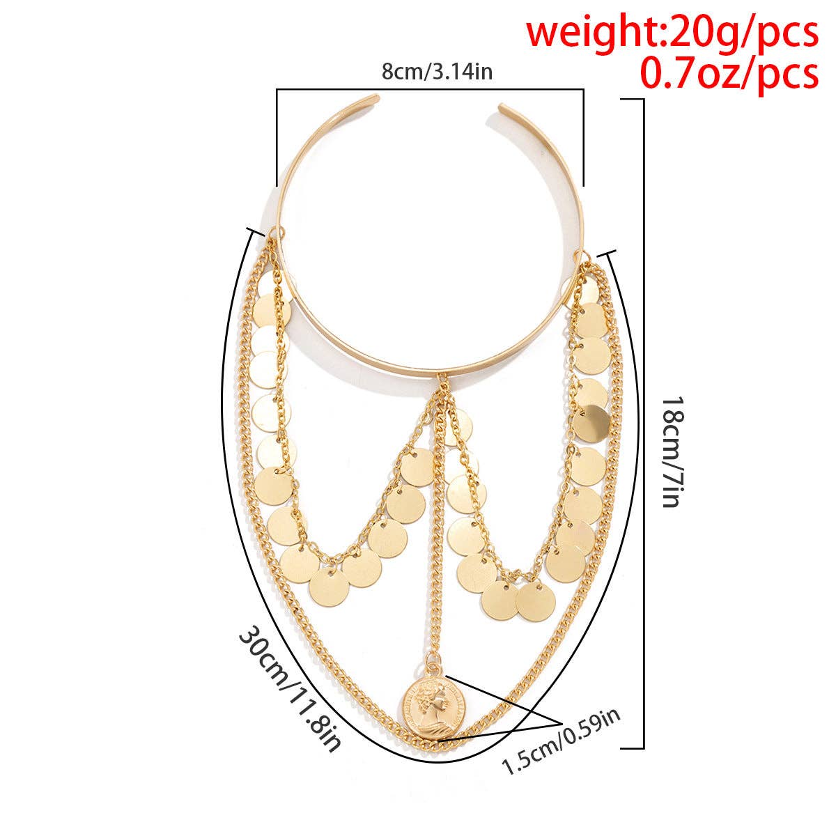 Vintage Punk Tassel Chain Arm Cuff MK2ZCEP6W6JAC04
