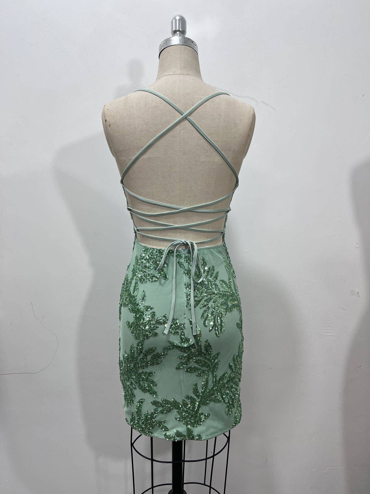 Sexy slip backless mini sequin party dress