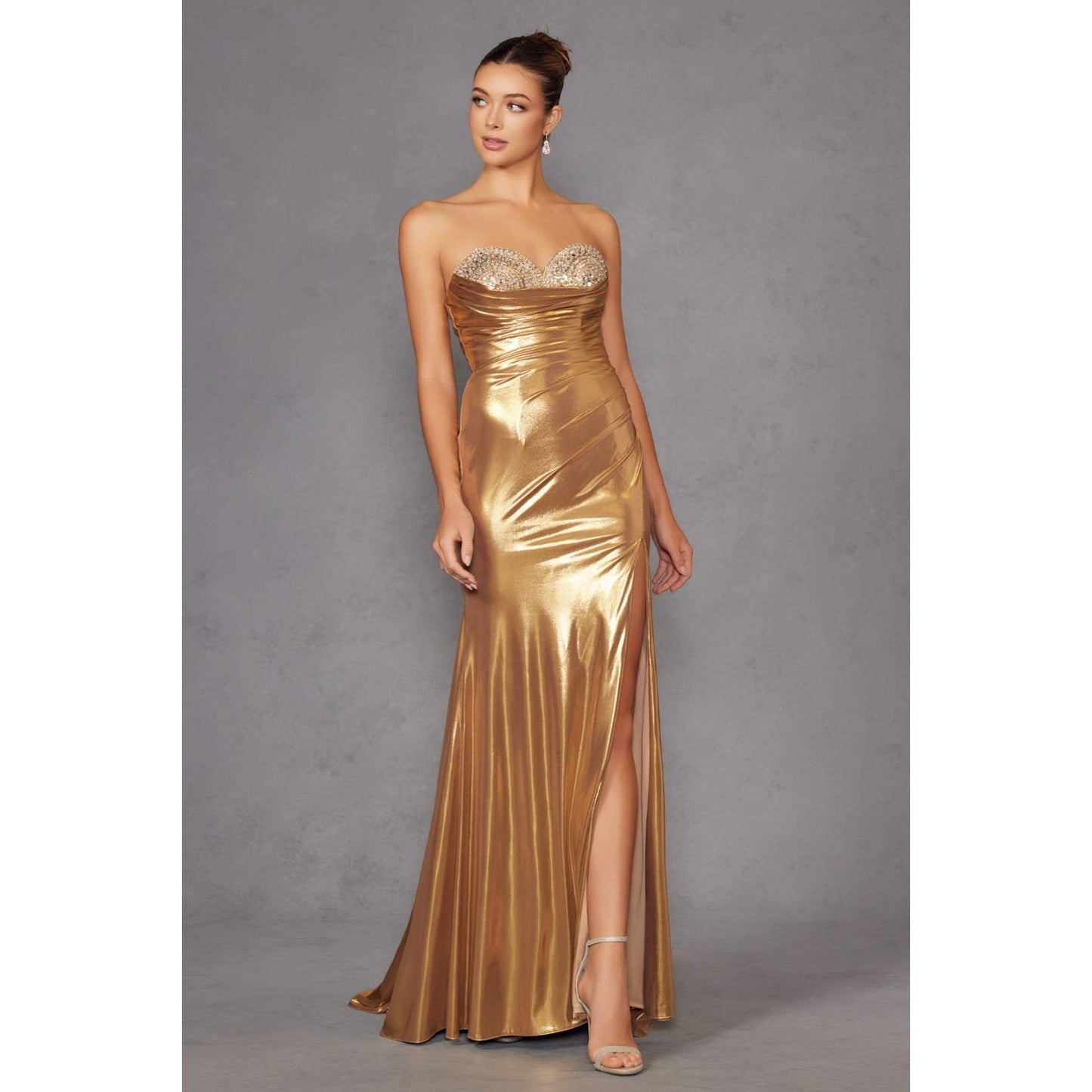 METALLIC DRESS  CRAFTED FROM LUXURIOUS FAB