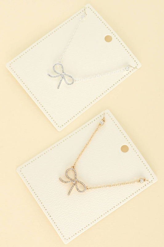 Fashion Cut-Out Bow Pendant Necklace