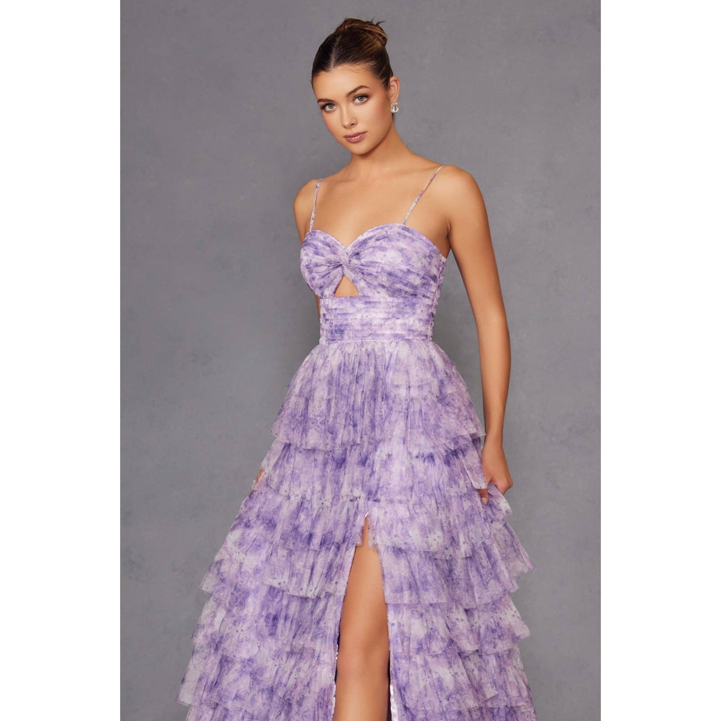 TIERED RUFFLED GOWN
